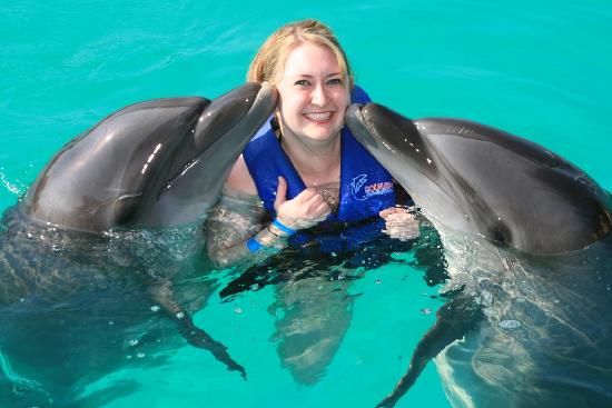 Dolphin Kissing Girl